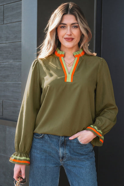 Threaded Pear Marie Long Sleeve Blouse Long Sleeve Top
