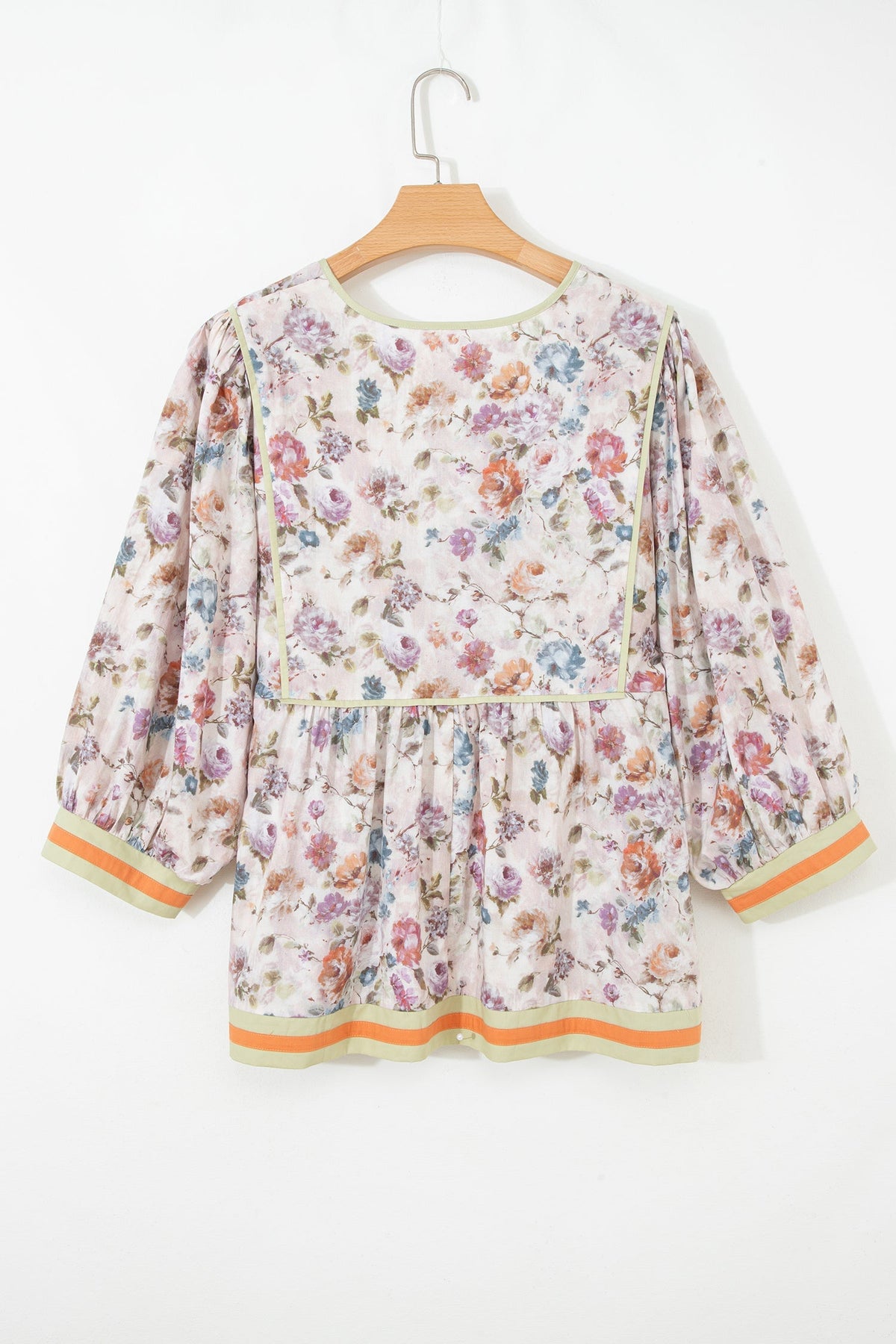 Threaded Pear Andi Striped Detail Babydoll PLUS Blouse