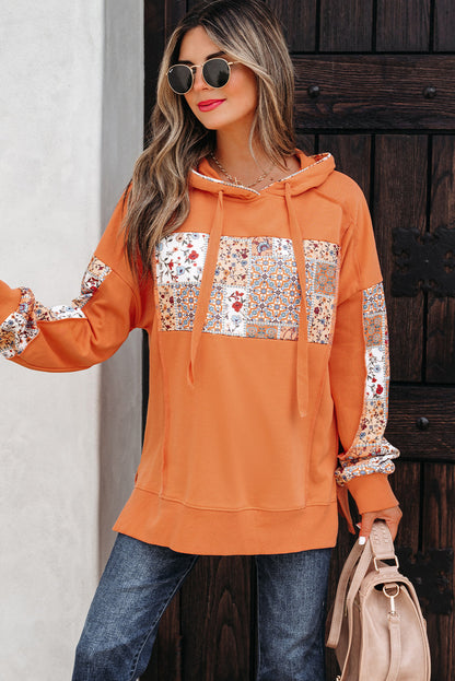 Threaded Pear Myrassa Side Slit Drawstring Hoodie