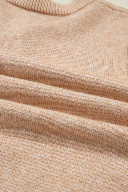 Threaded Pear Yamileth Oatmeal Ruffle Trim Sweater