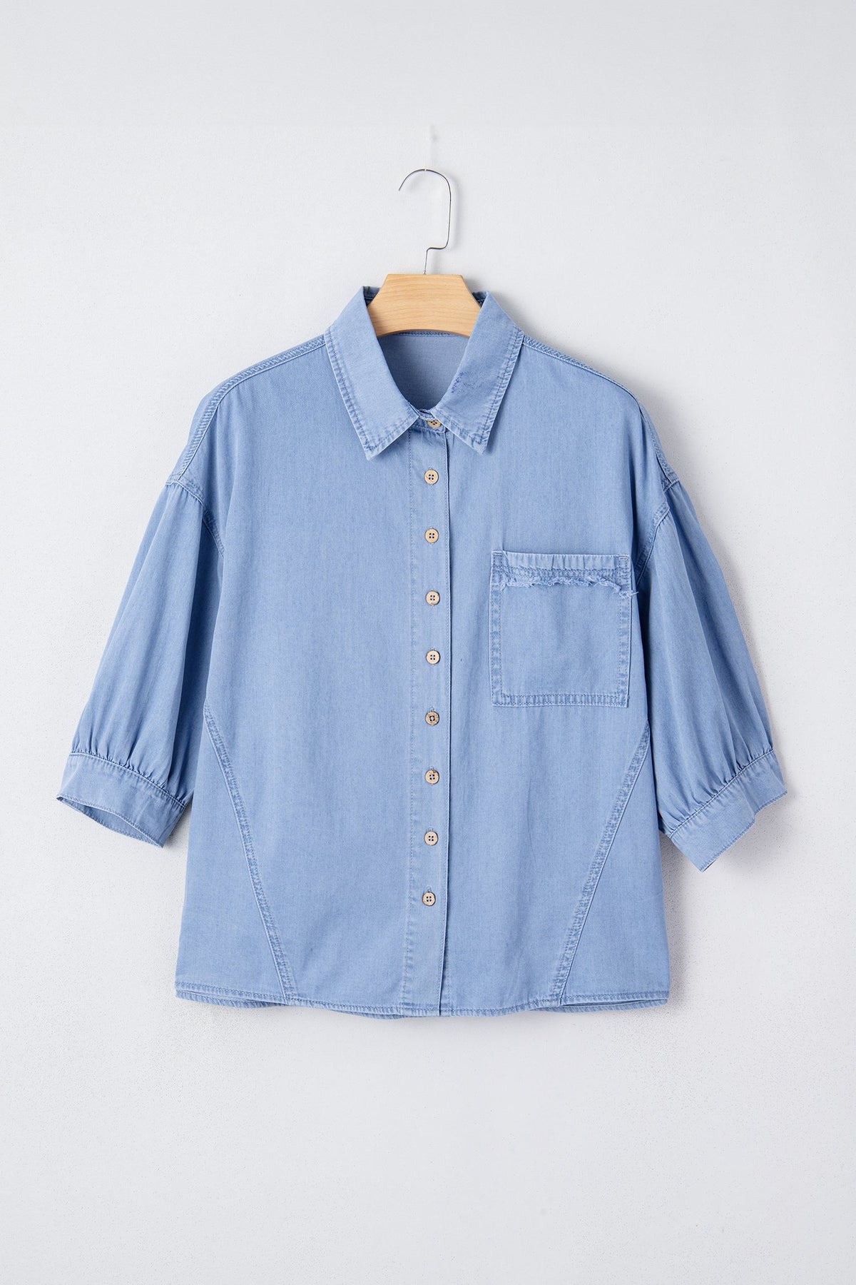 Threaded Pear Londyn Bracelet Sleeve Chambray Shirt