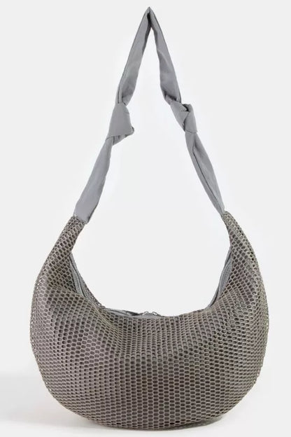 Fame Textured Mesh Knot Shoulder Bag