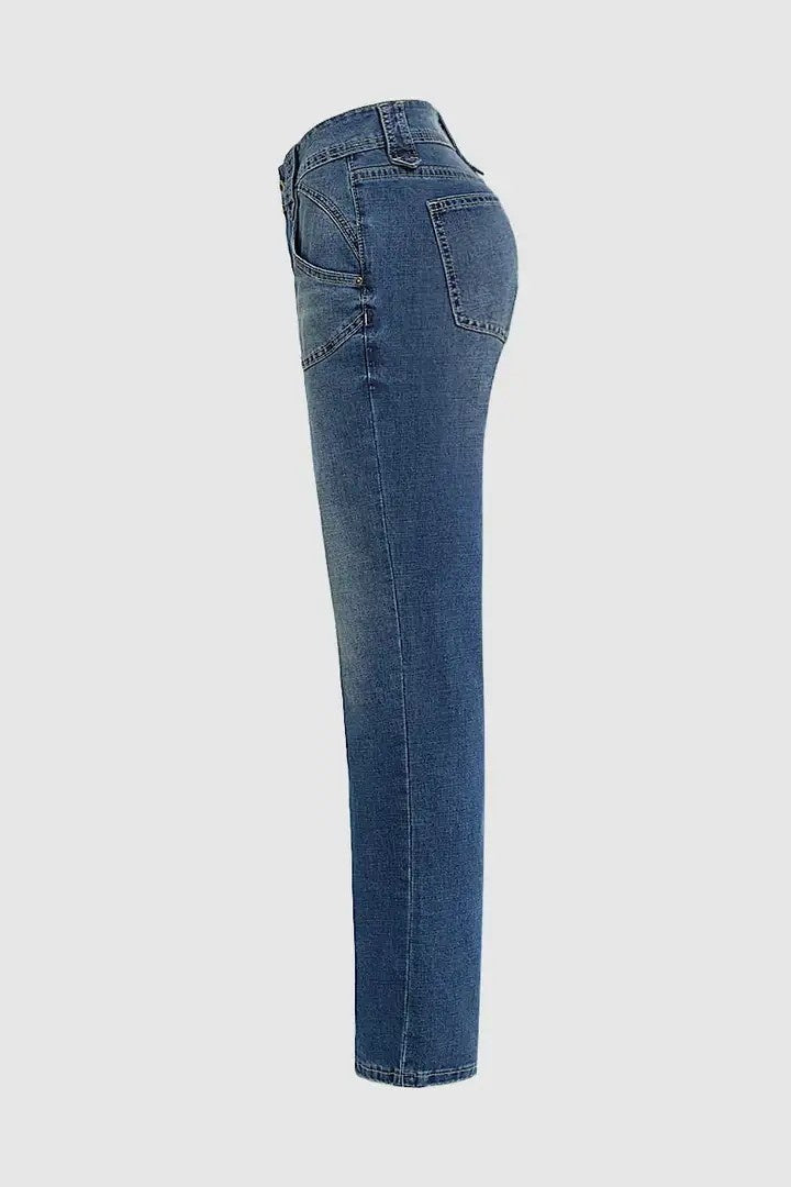 Women’s Classic Light Blue Denim Jeans T191 | Elegant Mid-Rise Straight Fit Jeans | Trendy Soft-Touch Daily Wear Denim | High-Sense Minimalist Women's Trousers | 2026 Essential Denim Collection
