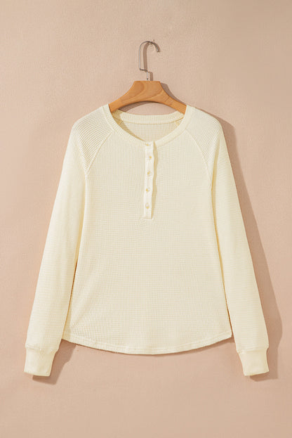 Threaded Pear Soleil Knit Half Henley Top