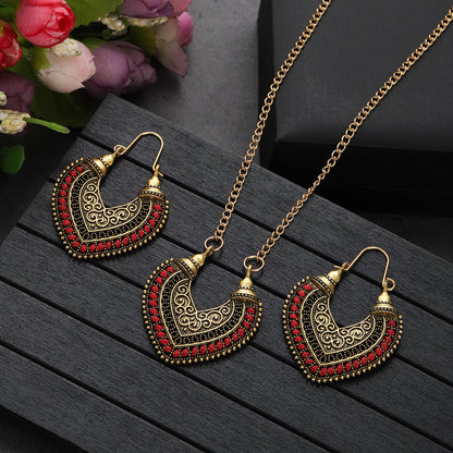 Colored Rope Winding Jewelry Set | Artistic Woven Necklace & Earrings Two-Piece Set | Vibrant Boho-Chic Statement Accessories | Handmade Style Geometric Rope Jewelry