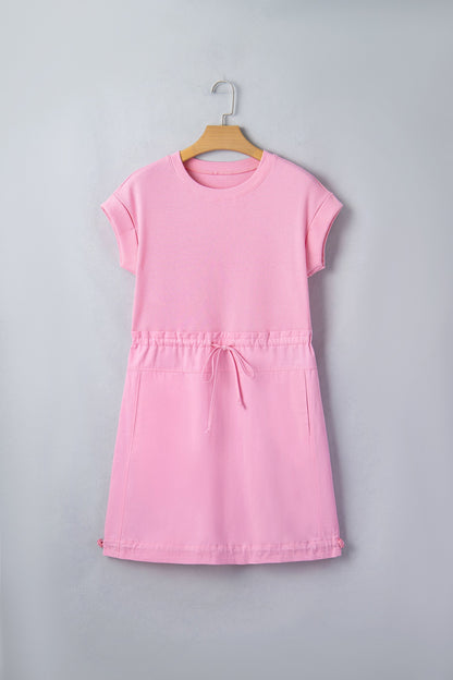 Ayra Patchwork Drawstring Mini Dress