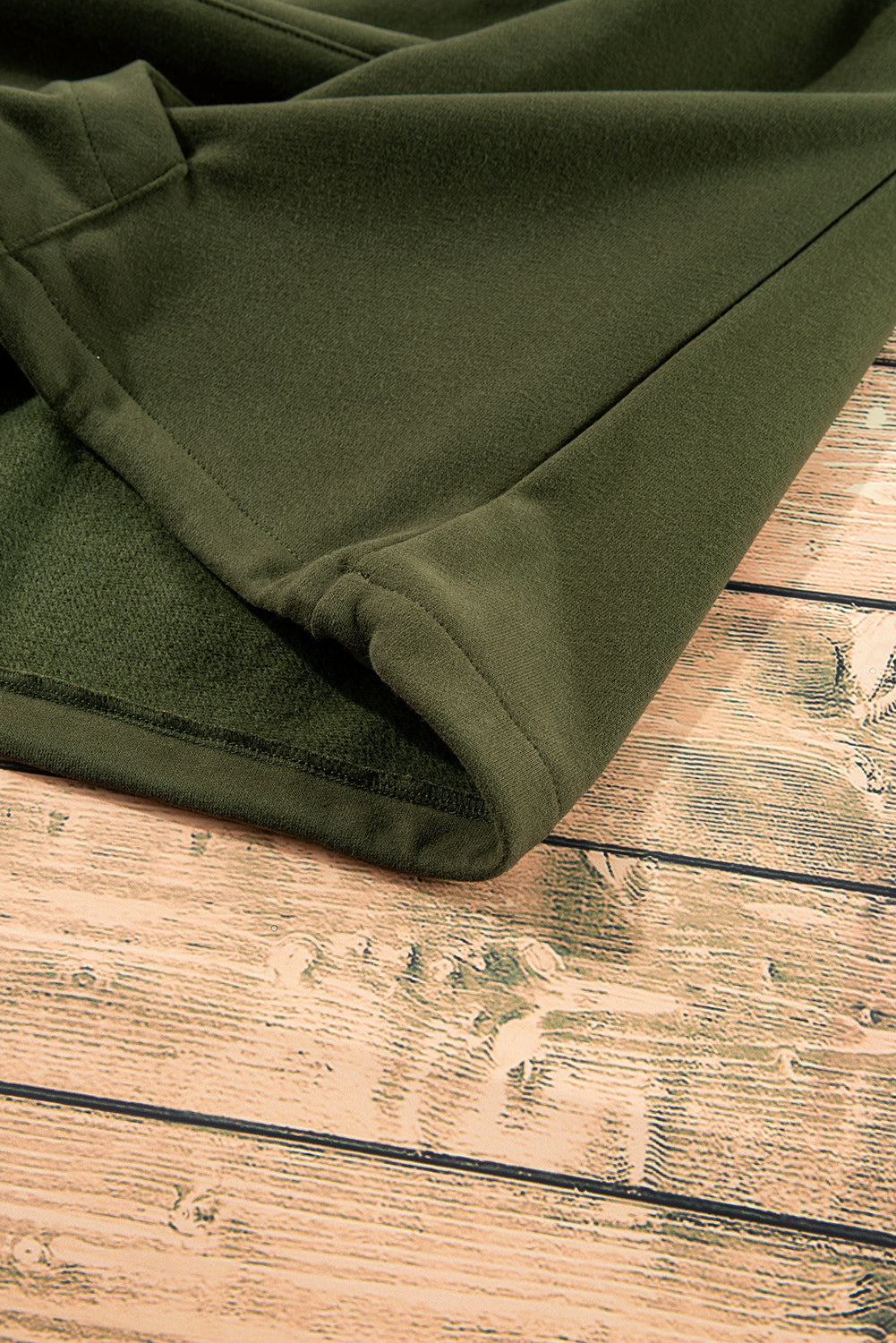 Threaded Pear Kate Fleece Lined Half Zipper Kangaroo Pockets Loose Hoodie