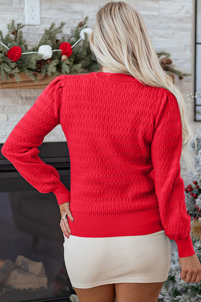 Threaded Pear Nellie Knit Ribbed Cuffs Sweater