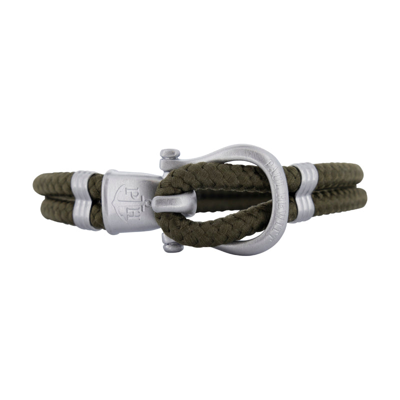 Phinity Rope Bracelet For Men Silver Green Nylon By Paul Hewitt Size XL