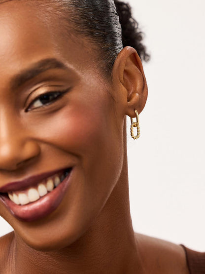 Ash Double Mini Gold Drop Earrings