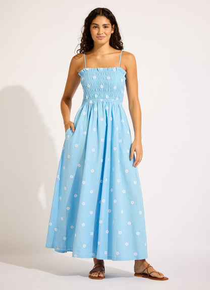 Daisy Chain Shirred Maxi Dress