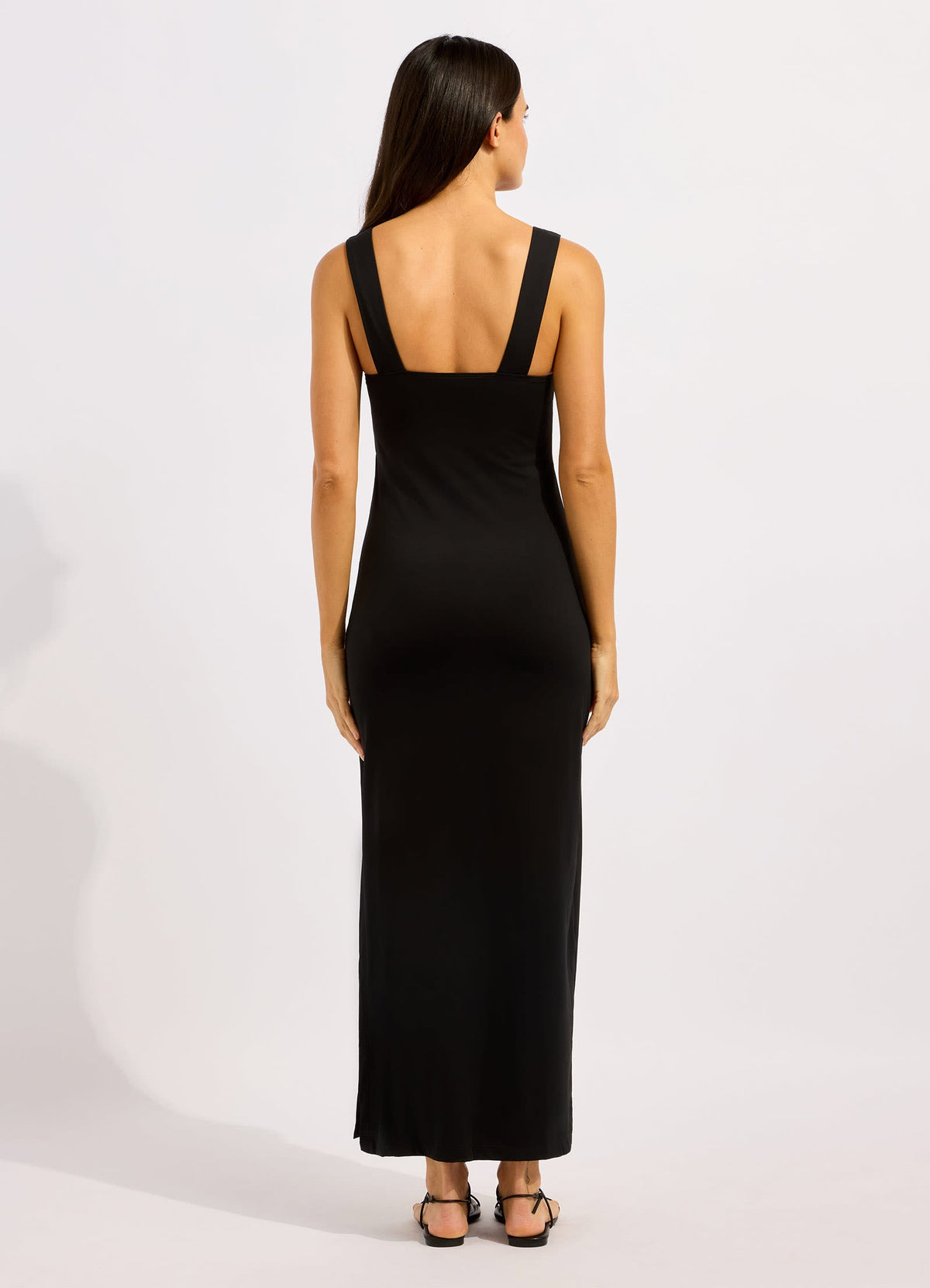 Beachedit Multi Fit Plunge Jersey Maxi Dress