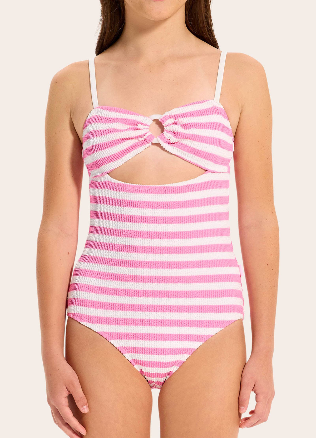 Textured One Piece Swimsuit