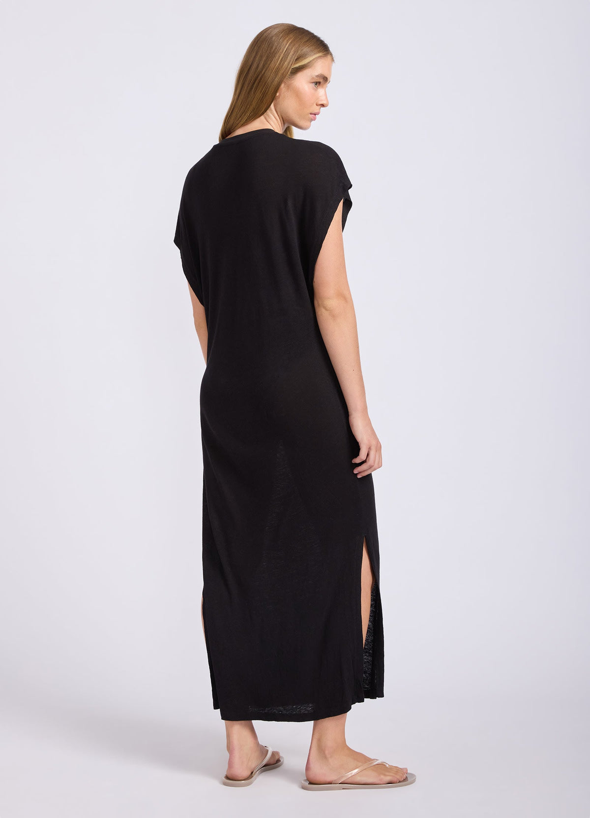 Slub Linen Batwing T-Shirt Dress
