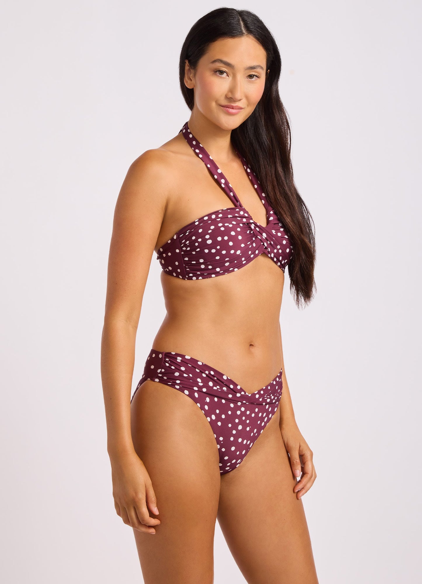 Dolce Dot Halter Bandeau Bikini Top