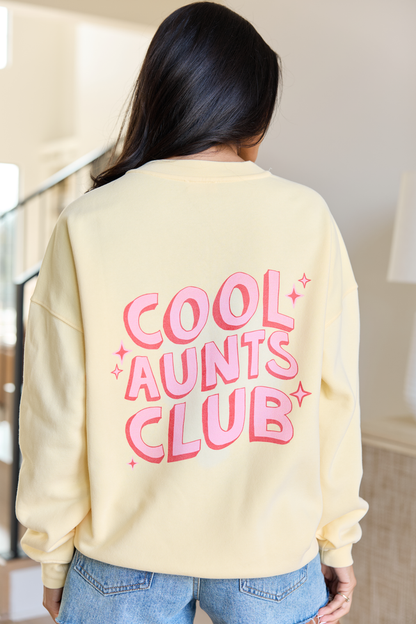 Cool Aunts Club Yellow Graphic Sweatshirt