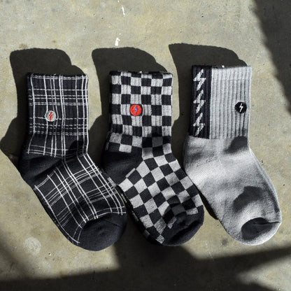 3-pack "check the Volts" Socks