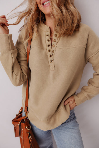 Threaded Pear Elina French Grommet Detail Sweatshirt