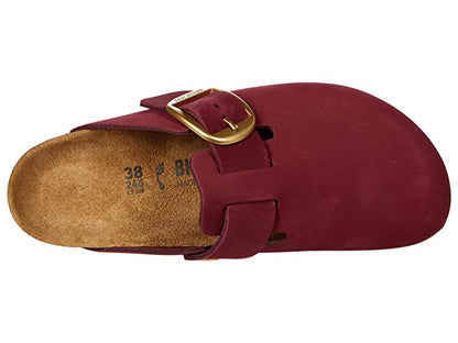 Birkenstock Boston Big Buckle Nubuck Leather Clogs