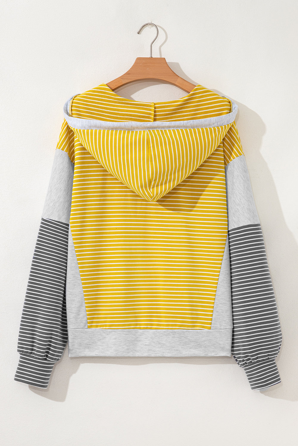 Threaded Pear Margot Stripe Drawstring Loose Fit Hooded Top