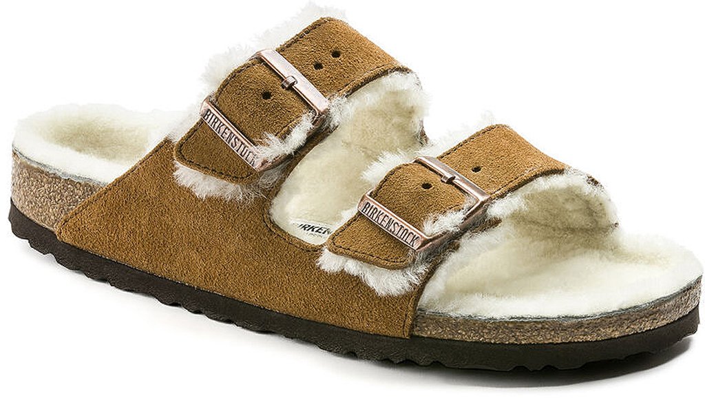 Birkenstock Arizona Shearling Suede Leather Mink