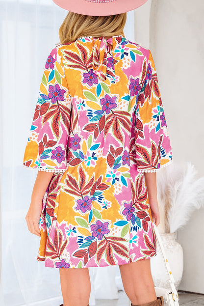 Threaded Pear Emersyn Sleeve Swing Mini Dress