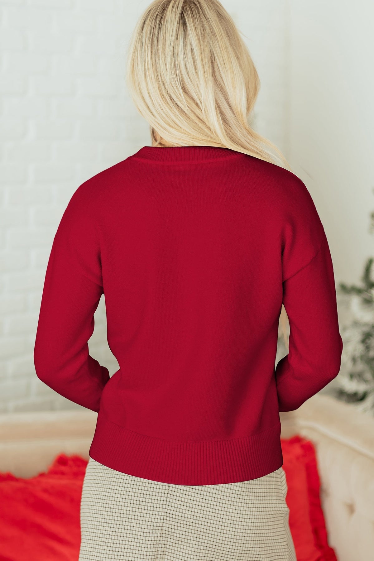 Threaded Pear Melanie Graphic Christmas Holiday Sweater