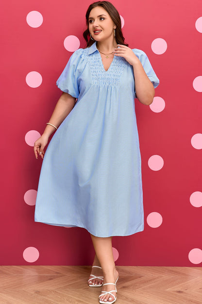 Threaded Pear Julieta Detail Collar Midi PLUS Dress