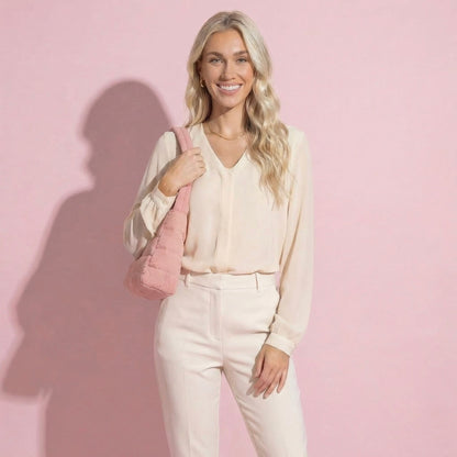 Anna-Kaci Women's Quilted Mini Handbag - Compact Puffy Top-Handle Bag for Casual Daily & Stylish Outings