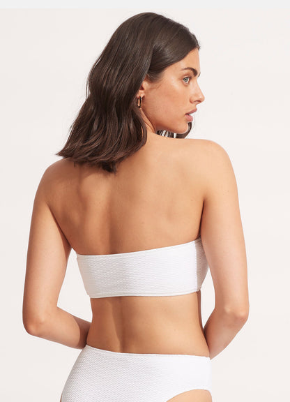 Sea Dive Bandeau Bikini Top - White