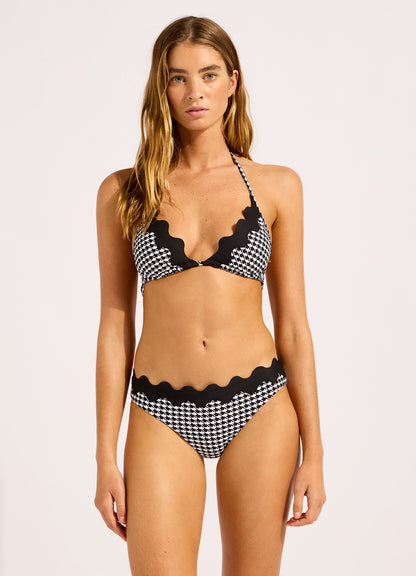 Gia Check Ric Rac Triangle Bikini Top