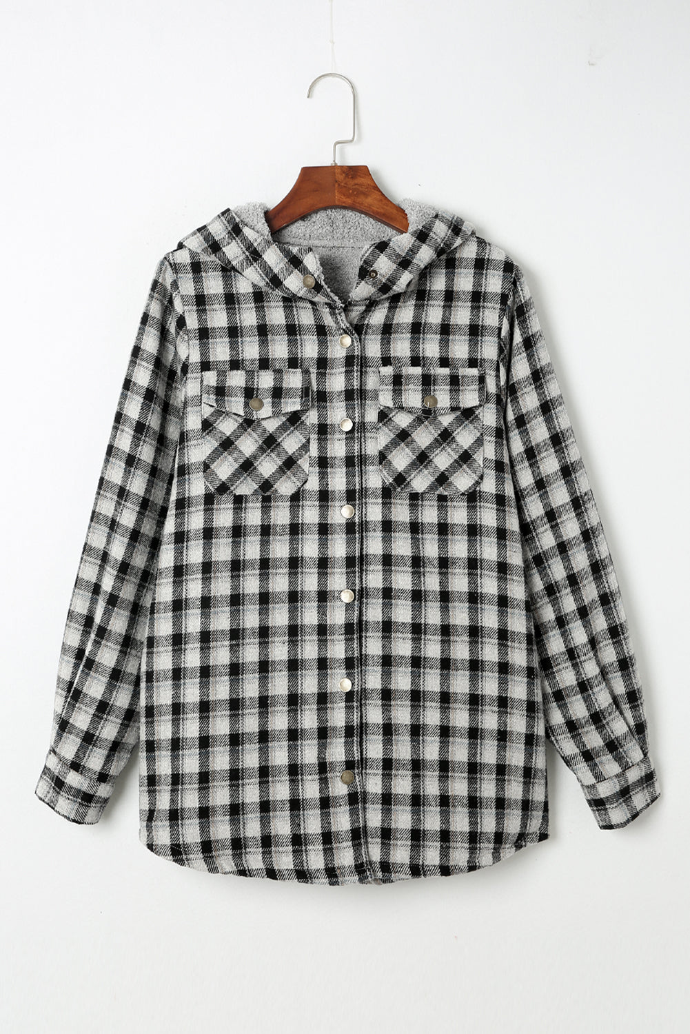 Threaded Pear Evelyn Sherpa Lined Hooded Shacket