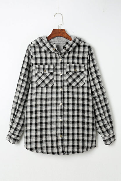Threaded Pear Evelyn Sherpa Lined Hooded Shacket