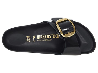Birkenstock Madrid Big Buckle Natural Leather Patent Black