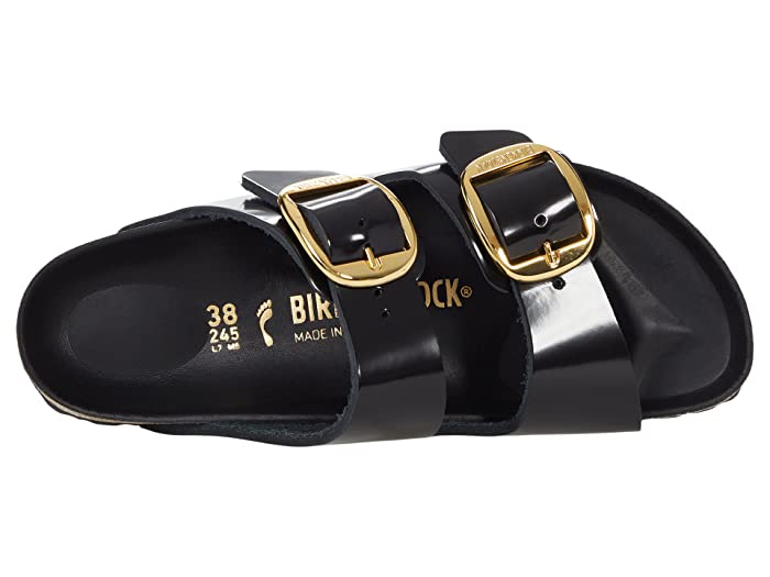 Birkenstock Arizona Big Buckle Natural Leather Patent High Shine Black