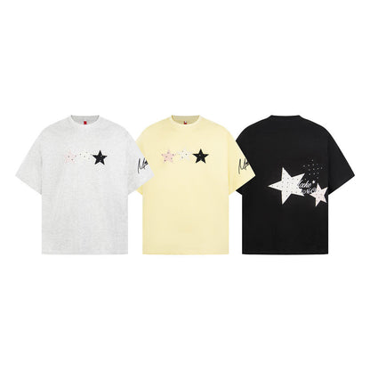 Five pointed star short sleeved T-shirt