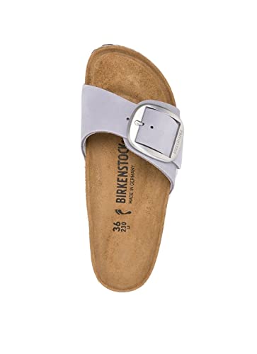 Birkenstock Unisex Madrid Big Buckle Nubuck Leather Purple Fog