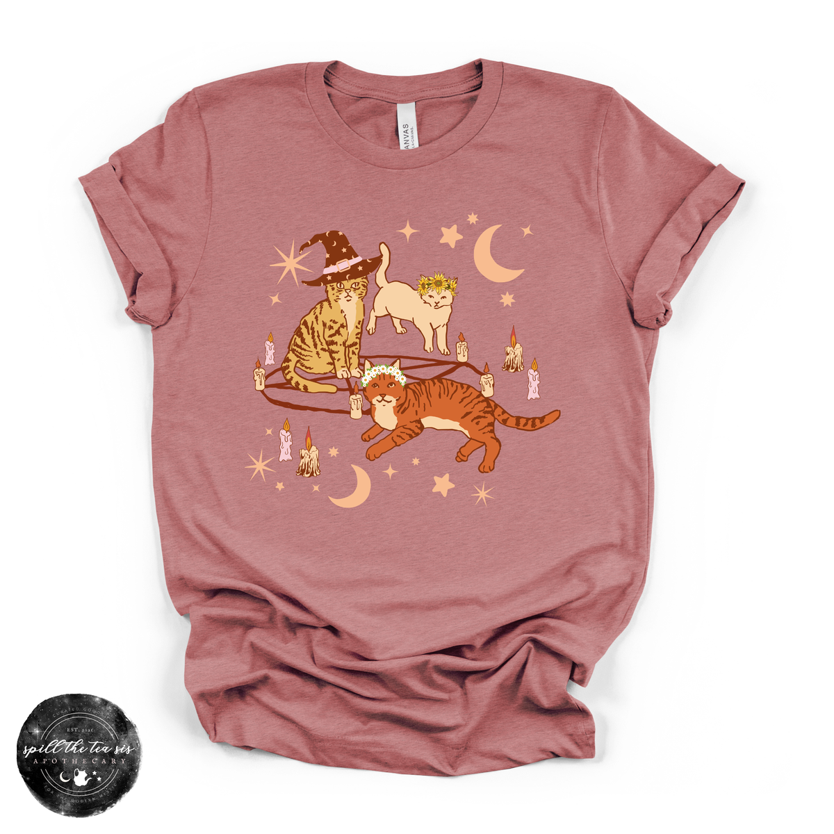 Cat Coven Cat Witch Tee | Witchy Cat Lover Graphic T-Shirt