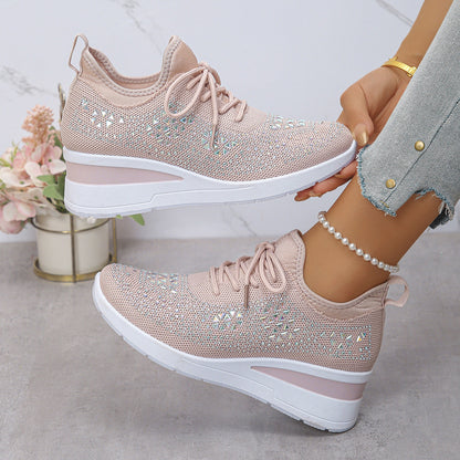 Rhinestone Wedge Sneakers
