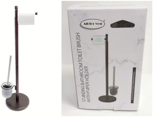 Freestanding Toilet Brush with Toilet Paper Holder – Bathroom Cleaning & Storage Stand