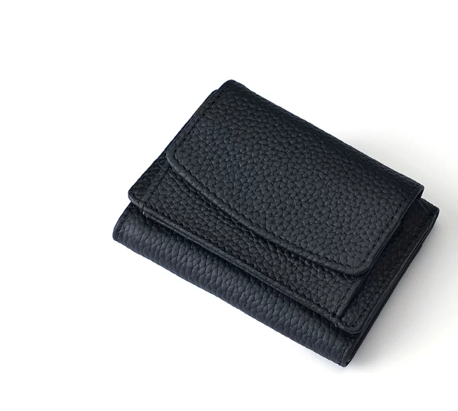 Genuine Leather Small Wallet RFID Coin Purse Money Clip