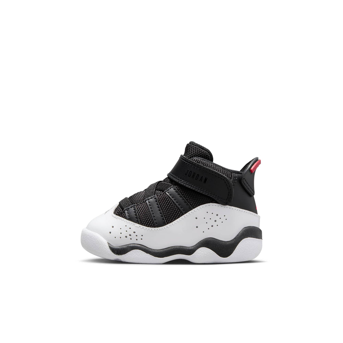 Air Jordan Toddlers Retro 6 Rings 'Black White University Red Td' Sneakers