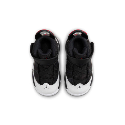 Air Jordan Toddlers Retro 6 Rings 'Black White University Red Td' Sneakers