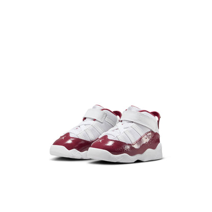 Air Jordan Toddlers 6 Rings 'White Team Red Td' Sneakers