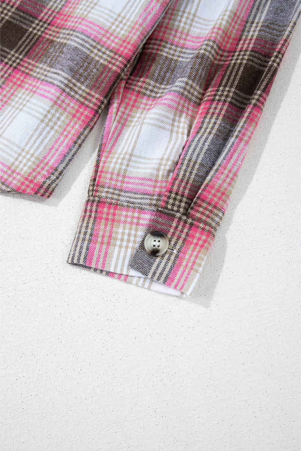 Threaded Pear Harper Plaid Flap Up Shacket