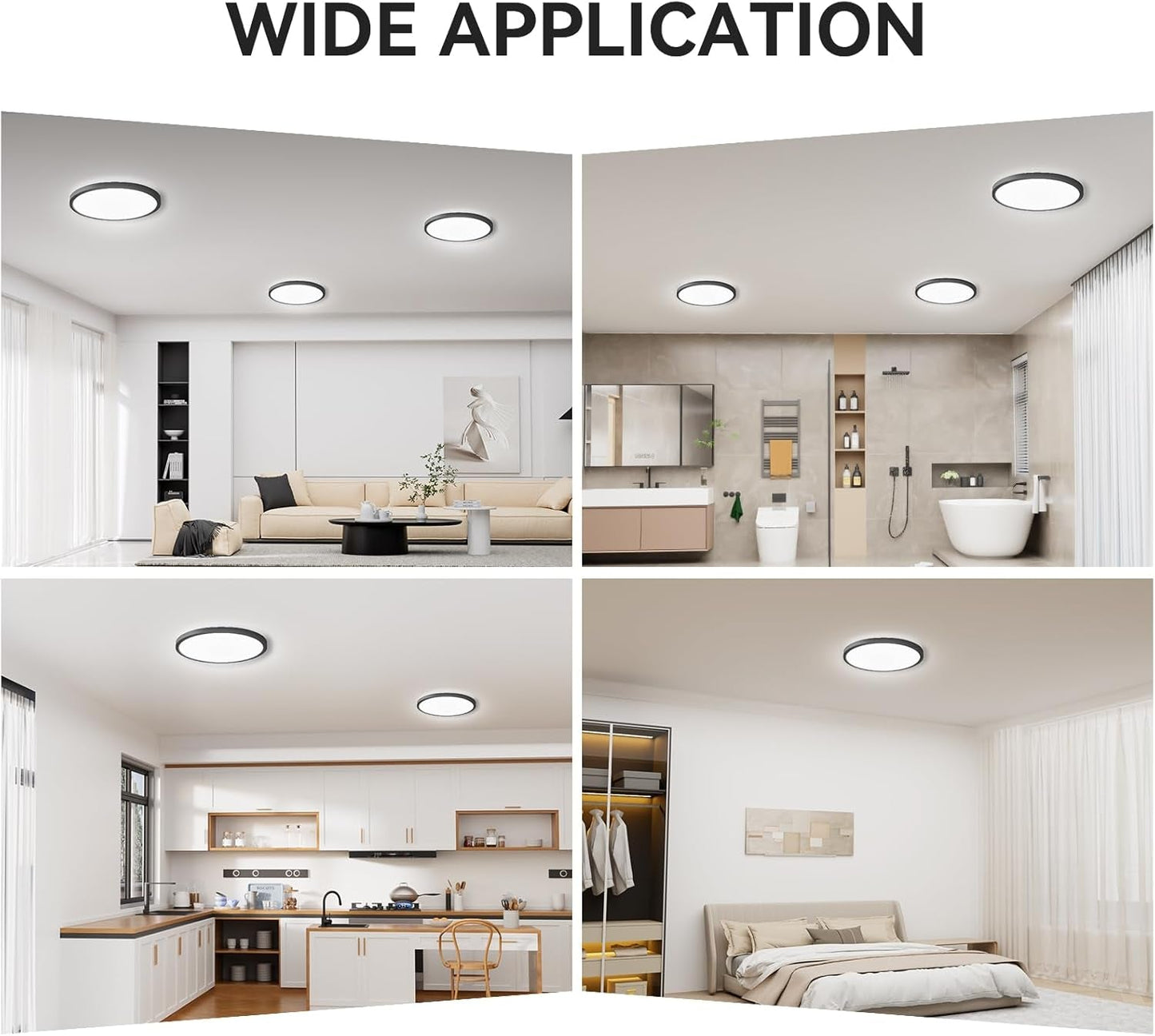 12 Pack 12 Inch Slim LED Flush Mount Ceiling Lights 5000K by ShipItFurniture