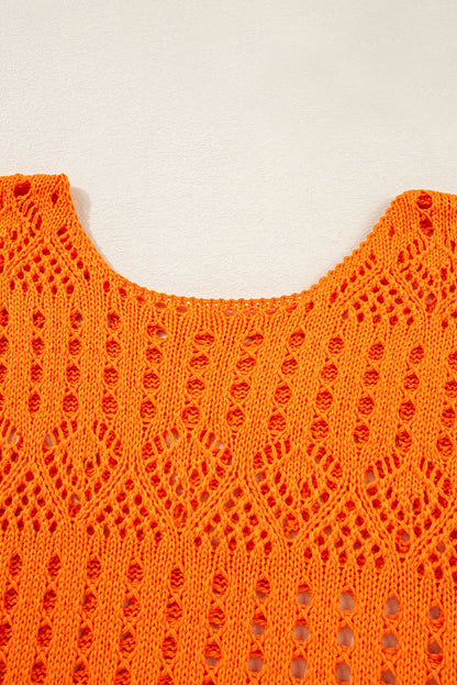 Threaded Pear Emerson Crochet Scallop Edge Sweater