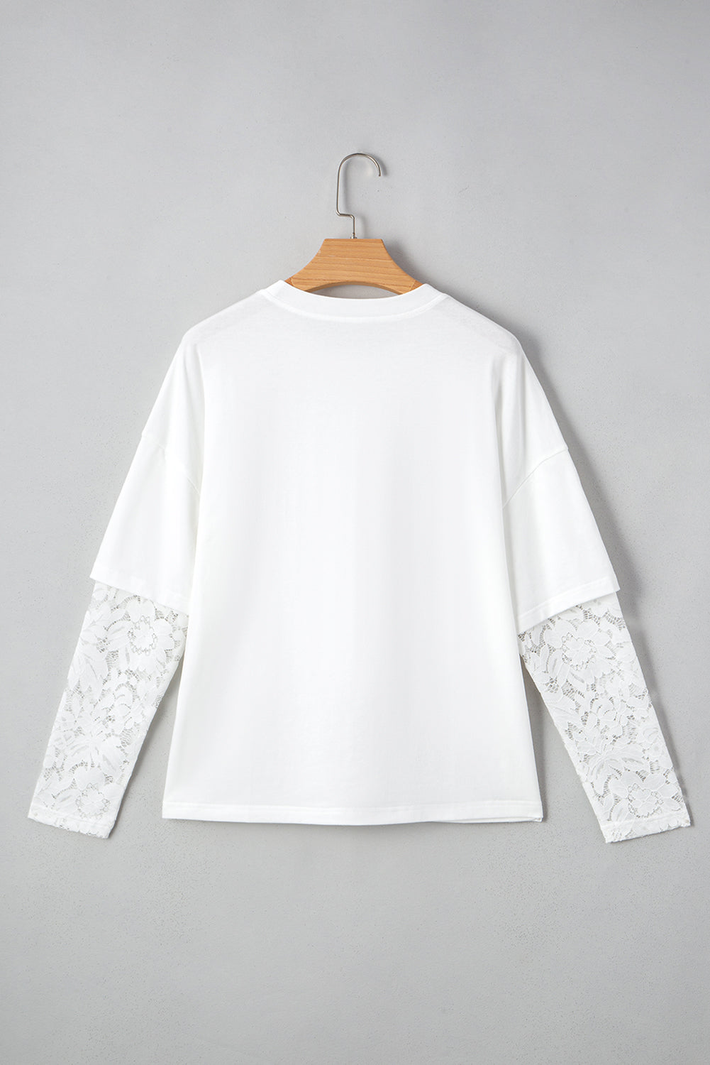 Threaded Pear Hallie Lace Long Sleeve Insert Drop Shoulder Top