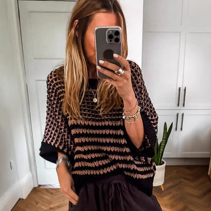 Women’s Relaxed Fit Crew Neck Sweater | Stylish Versatile Knitted Pullover | Casual Soft-Touch Daily Sweater | Modern Minimalist Long-Sleeve Top for Women | 2026 Winter Essentials Knitwear
