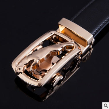 Men’s Factory Direct Automatic Leather Belt | Premium Wholesale Business Ratchet Belt | Luxury Genuine Leather Men's Belt | Sleek Professional No-Hole Automatic Waistband